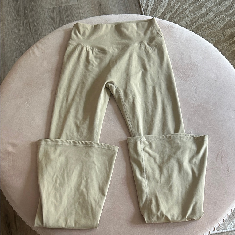 Tan Khaki Flare Leggings Small